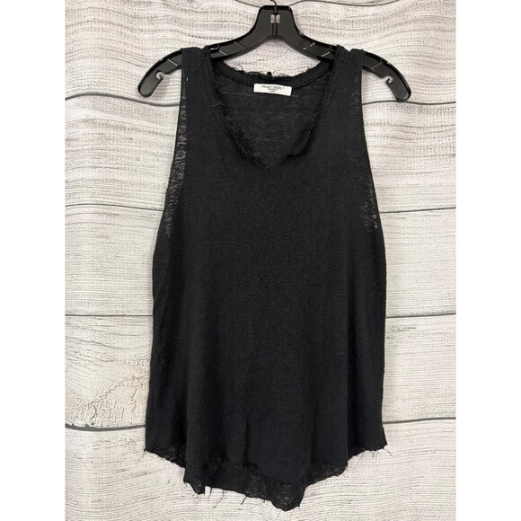 Project Social T Tops - Project Social T Distressed Black Sleeveless Tank Top Size M